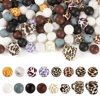 80Pcs Perles Focal en Silicone Écologique de Formes et Couleurs Variées