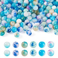 120Pcs Perles de Jade Persan Naturel en 6 Couleurs, Rondes, Mélangées