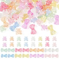Ensemble de 63 perles acryliques transparentes lumineuses - Couleurs et formes variées