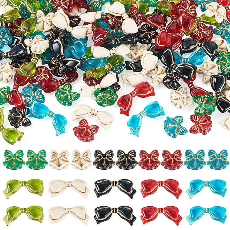 100Pcs Perles Acryliques Transparentes, Formes et Couleurs Variées — Perles à bijoux