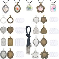 DIY Alloy Pendant Necklace Making Kits with Mixed Shapes and Colors