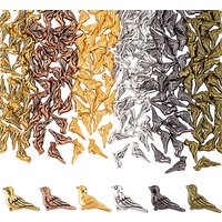 180Pcs Perles en Alliage de Style Tibétain en 6 Couleurs, Motif Oiseau — Perles à bijoux