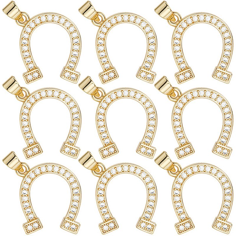 12 Pcs Horseshoe Charms with 18K Gold Plating and Jump Rings — Charms & Pendants