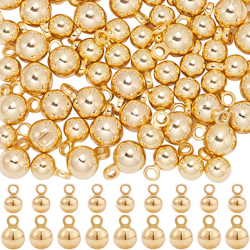 80 Pcs Brass Charms, 18K Gold Plated, 2 Styles