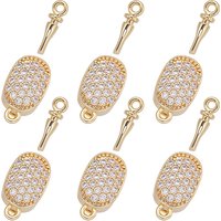 6 Pcs Brass Micro Pave Clear Cubic Zirconia Box Clasps — Jewelry Findings