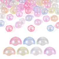 Ensemble de Perles Acryliques Transparentes Lumineuses avec Poudre Pailletée — Perles à bijoux