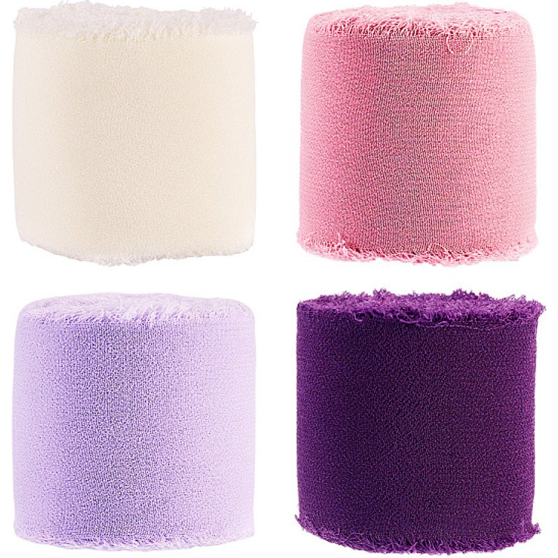Ruban en Polyester Effiloché avec Fil - 4 Rouleaux de 4 Couleurs — Chaînes, fils et cordons