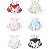 6Pcs Perles en Argile Polymère avec Strass et Trouvailles en Alliage — Perles à bijoux