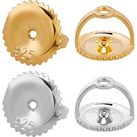 8 Pcs Écrous d'Oreilles en Argent Sterling 925 de 2 Couleurs Mélangées