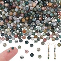 Brins de perles d'agate indienne naturelle, rondes, 4mm, 15 pouces, 5 brins