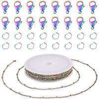 DIY Jewelry Making Kit with Stainless Steel Chains and Clasps