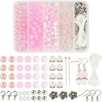Kit de fabrication de bijoux DIY avec perles en verre et crochets pour boucles d'oreilles — Outils de création de bijoux