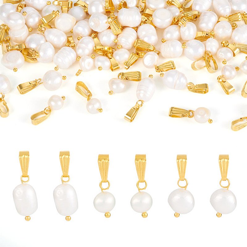 Ensemble de Pendentifs en Perles Naturelles - 60 Pièces en 3 Styles — Breloques et pendentifs