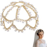 Bandeaux en maille de perles en plastique avec strass pour femmes et filles — Accessoires de mode