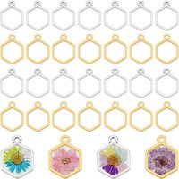 120Pcs Pendentifs Hexagon en Métal pour Bijoux DIY — Outils de création de bijoux