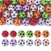 30 Pcs Sport Theme Resin Rhinestone Beads - Football - Mixed Colors