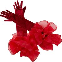 Gants Longs en Velours avec Poignet en Polyester pour Mariages