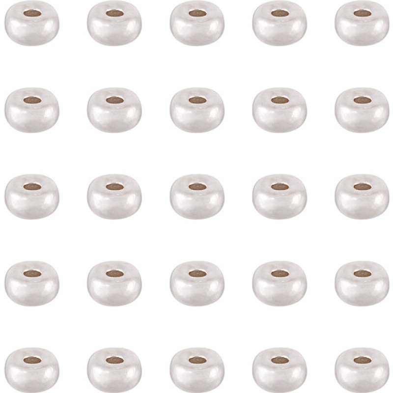 925 Sterling Silver Rondelle Spacer Beads, 25pcs — Jewelry Beads
