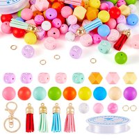 Kit de fabrication de porte-clés DIY avec perles en silicone et accessoires
