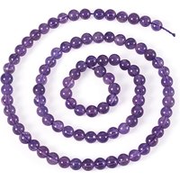 Natural Amethyst Round Bead Strand, Grade AB, 4mm, 15.5 inch