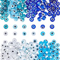 arricraft 240 Pcs 6mm Handmade Evil Eye Lampwork Beads