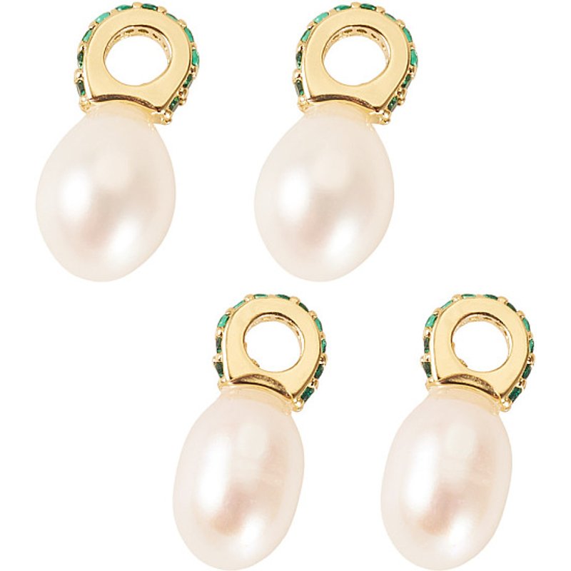 4 Pendentifs en Perles d'Eau Douce Cultivées Naturelles avec Bails en Laiton — Breloques et pendentifs