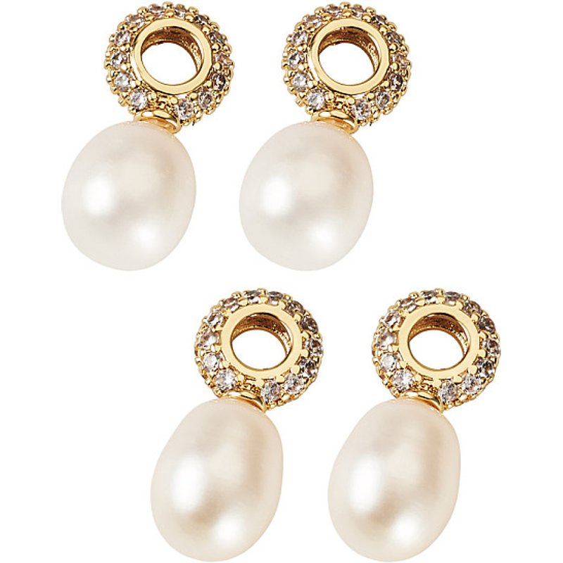 Pendentifs en perles d'eau douce cultivées naturelles avec placage en or — Breloques et pendentifs