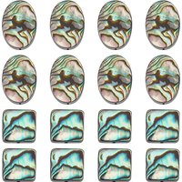 16Pcs Natural Abalone Shell/Paua Shell Beads Strands, Oval/Square