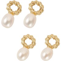 Natural Cultured Freshwater Pearl Pendant Set with Brass Findings