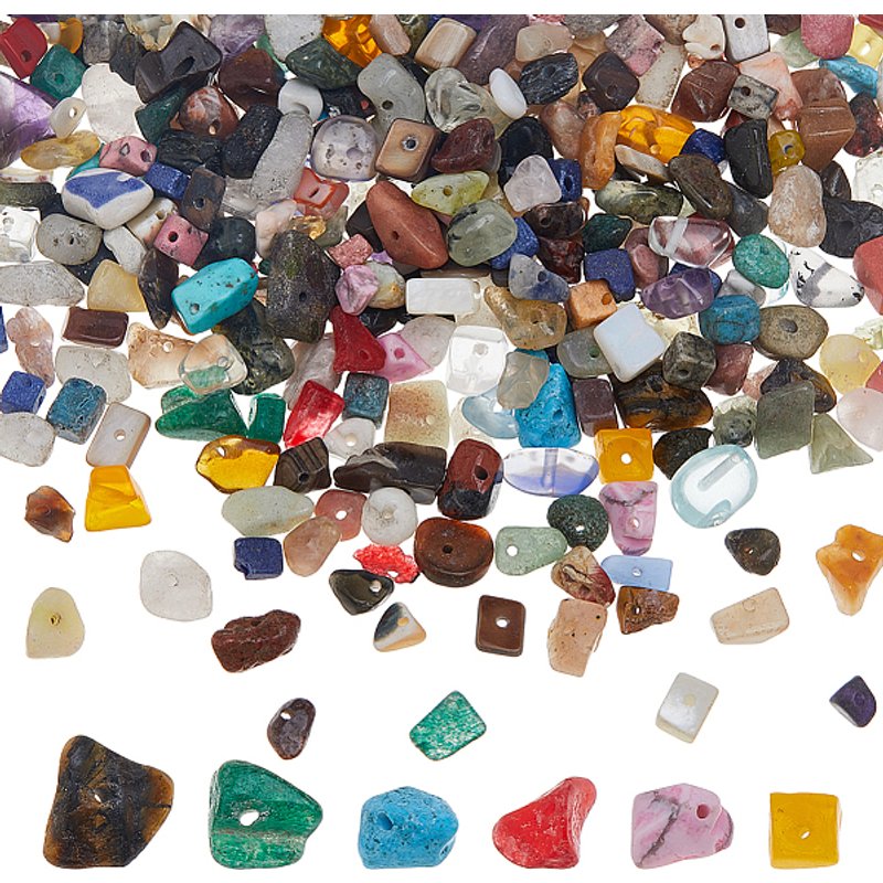 Brins de perles en pierres précieuses mixtes naturelles et synthétiques, 31,5 pouces — Perles à bijoux