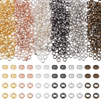 900 Pcs Perles à Crimp en Laiton - Couleurs Mixtes, 3.5x2mm, 150 Pcs/Couleur — Perles à bijoux