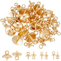 56Pcs Bails à Perles en Laiton pour Perles Semi-Forées — Accessoires pour bijoux