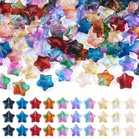 100 Pcs Perles en Verre Transparentes Peintes en Spray Bicolores
