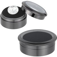 2-Piece Alloy Loose Diamond Gemstone Display Boxes with Glass Top