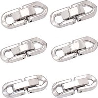 6 Pcs 304 Stainless Steel Fold Over Clasps - Oval, 3 Styles — Jewelry Findings