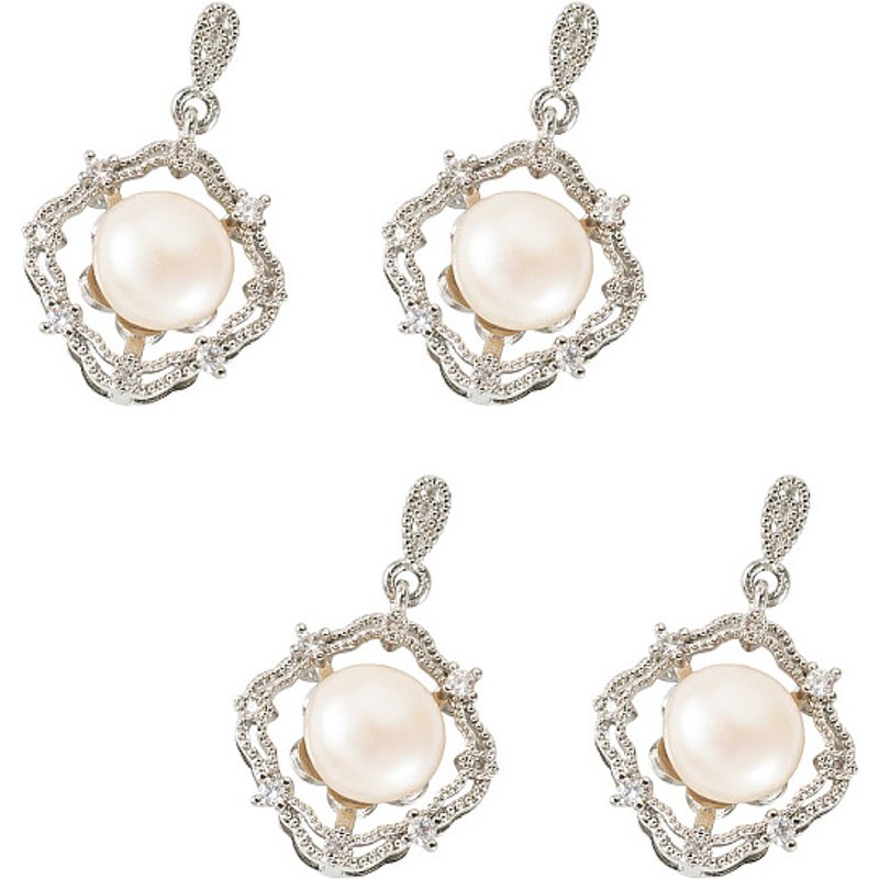 Pendentifs en Perles Naturelles avec Bails en Zirconia, 4 Pcs — Breloques et pendentifs