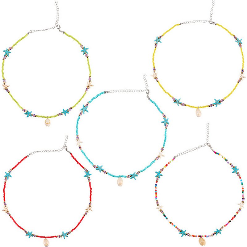 5Pcs Natural Cowrie Shell Pendant Necklaces in 5 Colors — Pendant Necklace