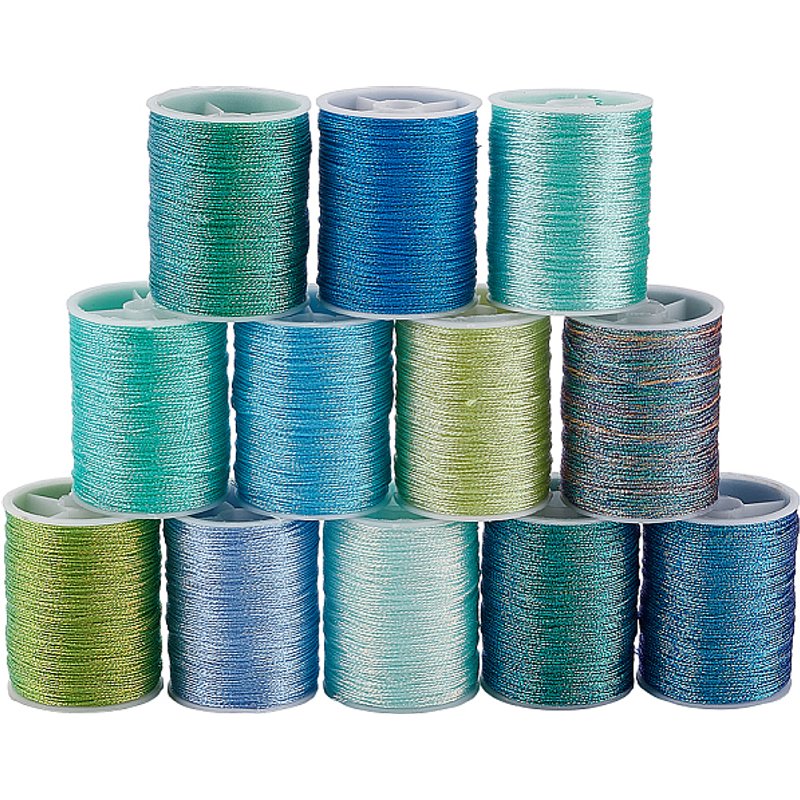 12 Rouleaux de Corde Métallique Multicolore de 240M pour Artisanat et Bijoux — Chaînes, fils et cordons