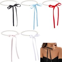 Ensemble de 5 colliers pendentifs perles colorées pour femmes — Collier pendentif