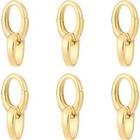 6Pcs Anneaux à Ressort en Laiton, Plaqué Or 18K, Sans Cadmium ni Nickel