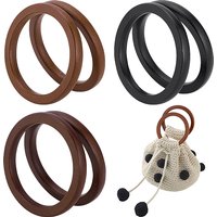 PH PandaHall 6pcs Poignées Rondes Plates en Bois pour Sacs DIY — Outils de création de bijoux