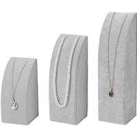 Support à collier vertical en MDF, ensemble de 3 pièces gris clair