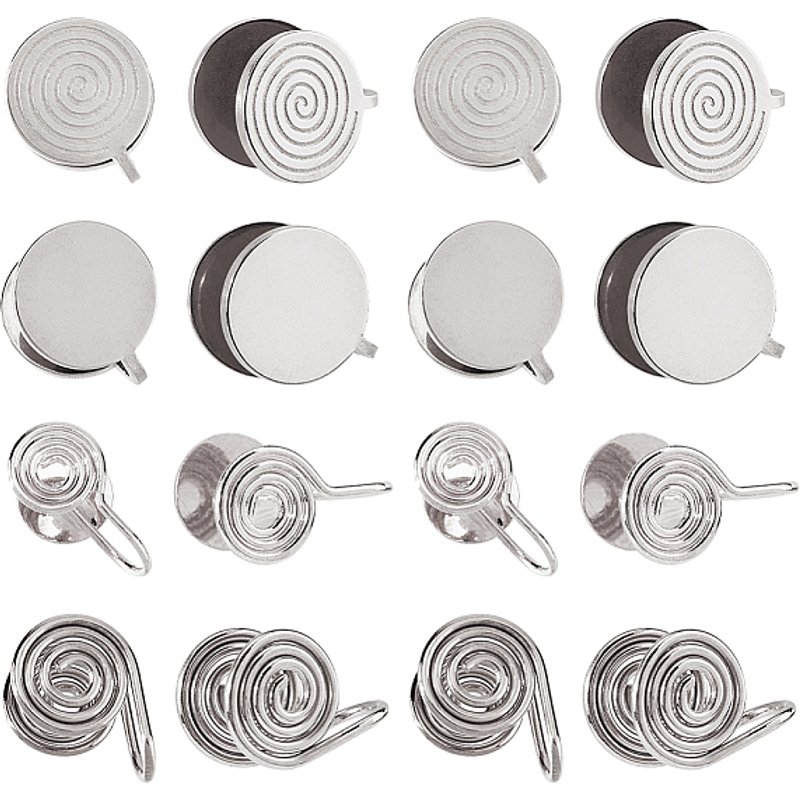 16-Piece Set of Brass and Stainless Steel Cuff Earrings — Costume Jewelry
