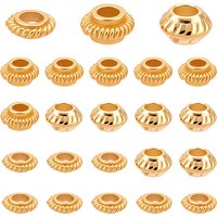 PH PandaHall 24pcs 925 Sterling Silver Golden Beads for Jewelry Making