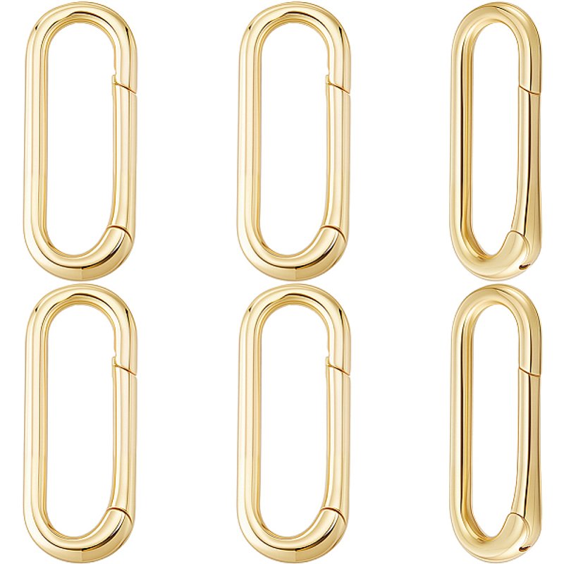 6 Anneaux de Portillon à Ressort en Laiton, Plaqué Or 18K, Sans Cadmium ni Plomb — Accessoires pour bijoux