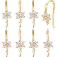 12 Pcs Brass Micro Pave Cubic Zirconia Earring Hooks, Nickel Free — Jewelry Findings