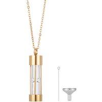 Collier Urne en Verre Colonne avec Chaîne en Acier Inoxydable — Collier pendentif