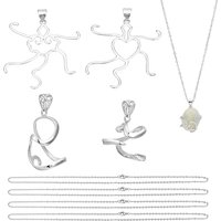 Kits de fabrication de colliers DIY avec pendentifs en laiton et colliers en acier inoxydable — Outils de création de bijoux