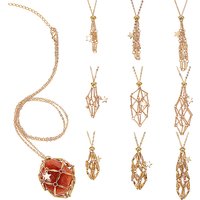 9-Piece Star Brass Macrame Pouch Pendant Necklace Set — Jewelry Making Tools