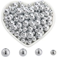1000Pcs ABS Plastic Beads, Eco-Friendly Electroplated, Round — Jewelry Beads